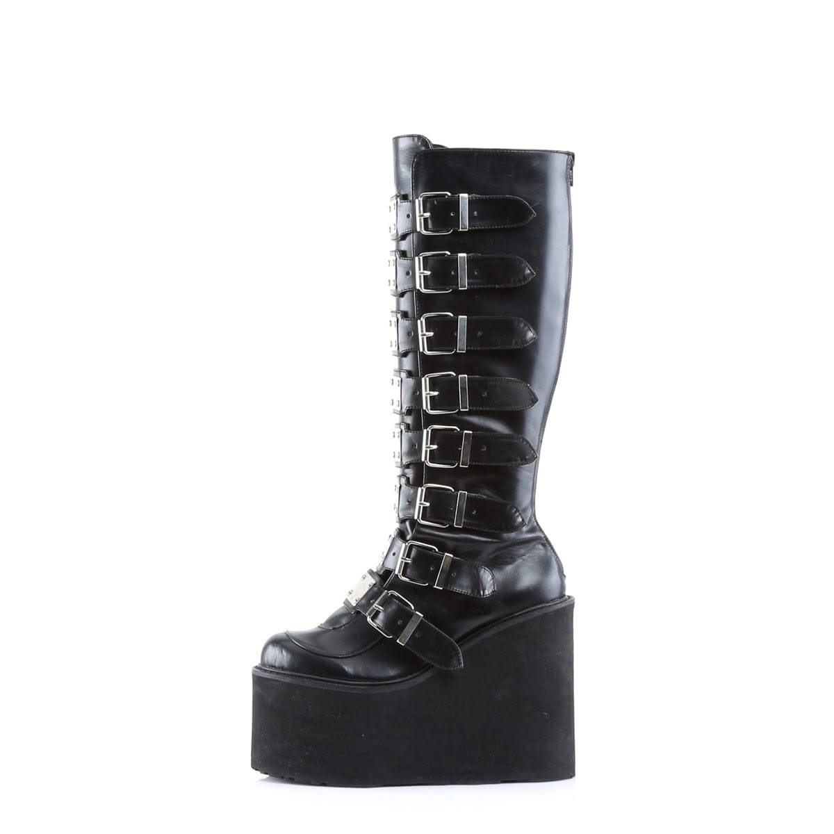 SWING-815 Black Vegan Leather Knee Boot Demonia US Size (Women's): 6