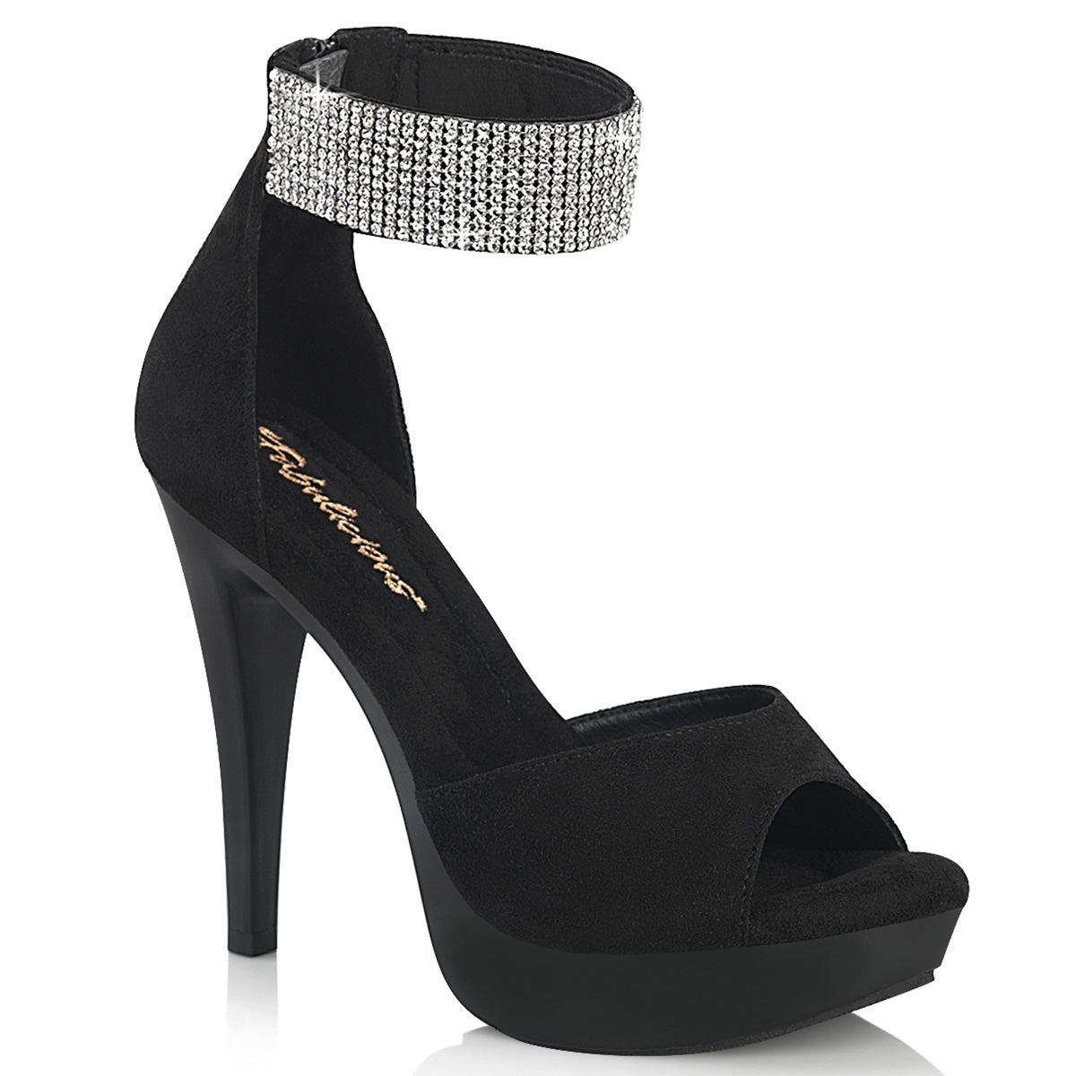 COCKTAIL-525 Black Faux Suede/Black Matte