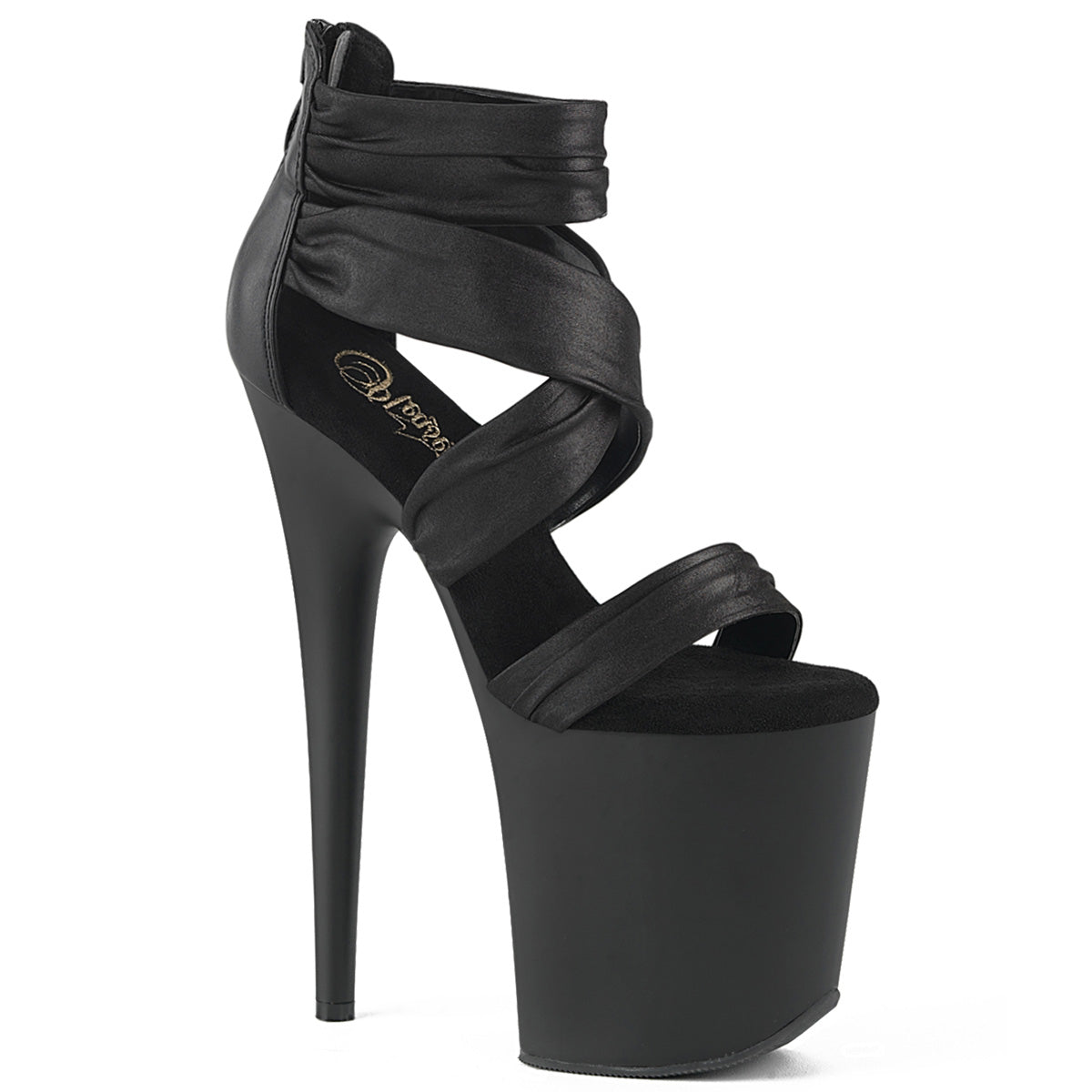 FLAMINGO-820 Black Faux Leather-Fabric/Black Matte