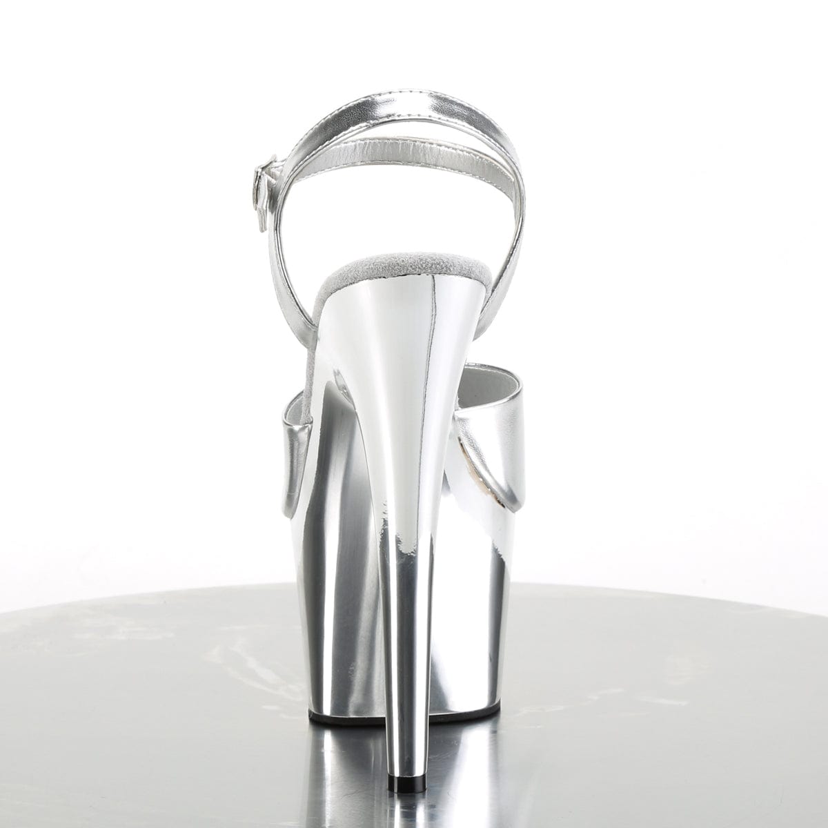 ADORE-709 Silver Metallic Pu/Silver Chrome Platform Sandal Pleaser US Size (Women's): 5