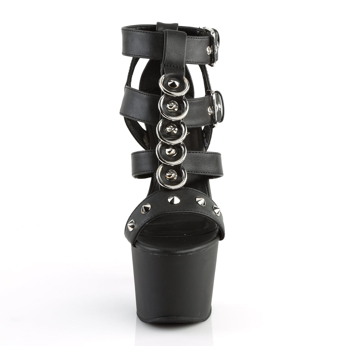 ADORE-758 Black Faux Leather/Black Matte Platform Sandal Pleaser US Size (Women's): 5