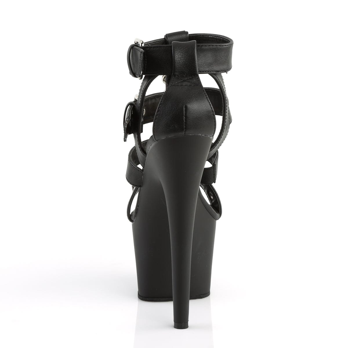 ADORE-758 Black Faux Leather/Black Matte Platform Sandal Pleaser US Size (Women's): 5