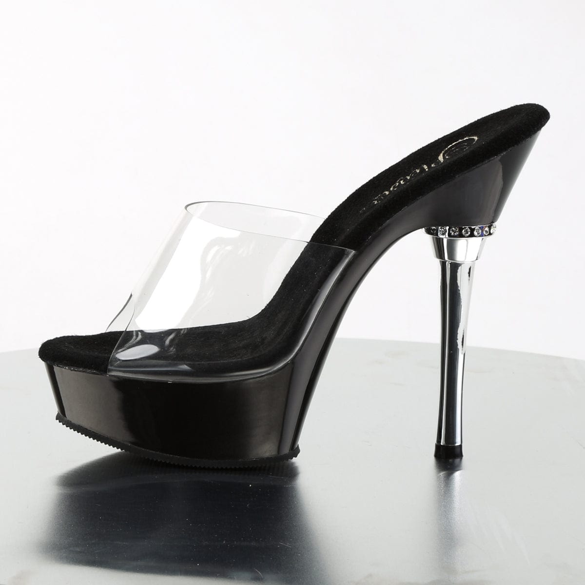 ALLURE-601 Clear/Black Platform Sandal Pleaser US Size (Women's): 5