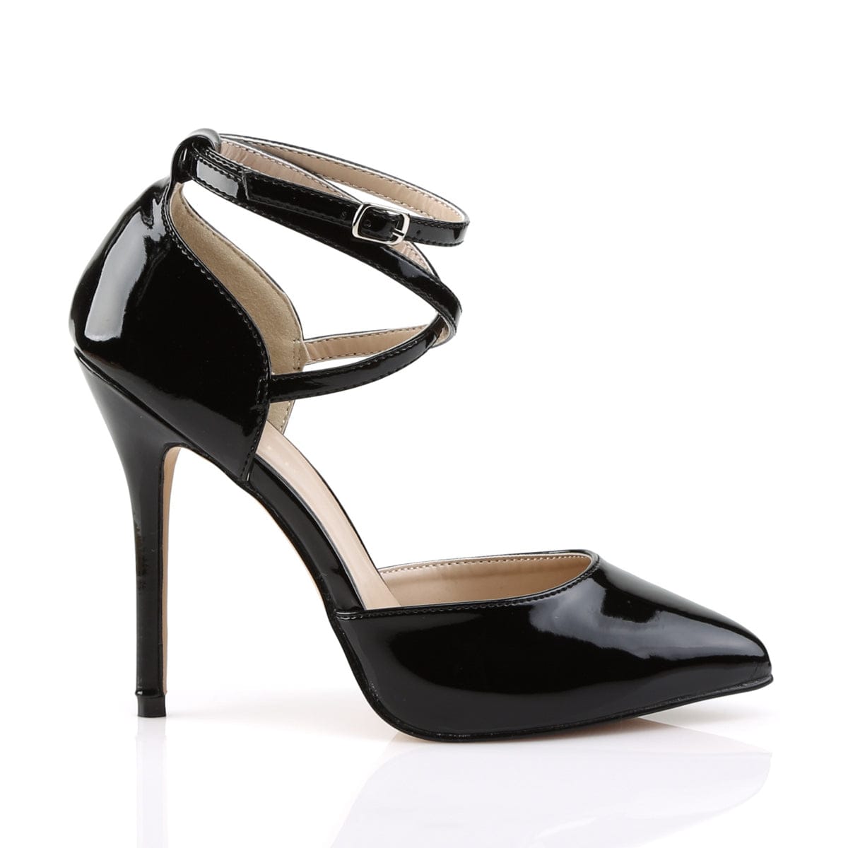 AMUSE-25 Black Patent Pump Pleaser US Size (Women's): 5