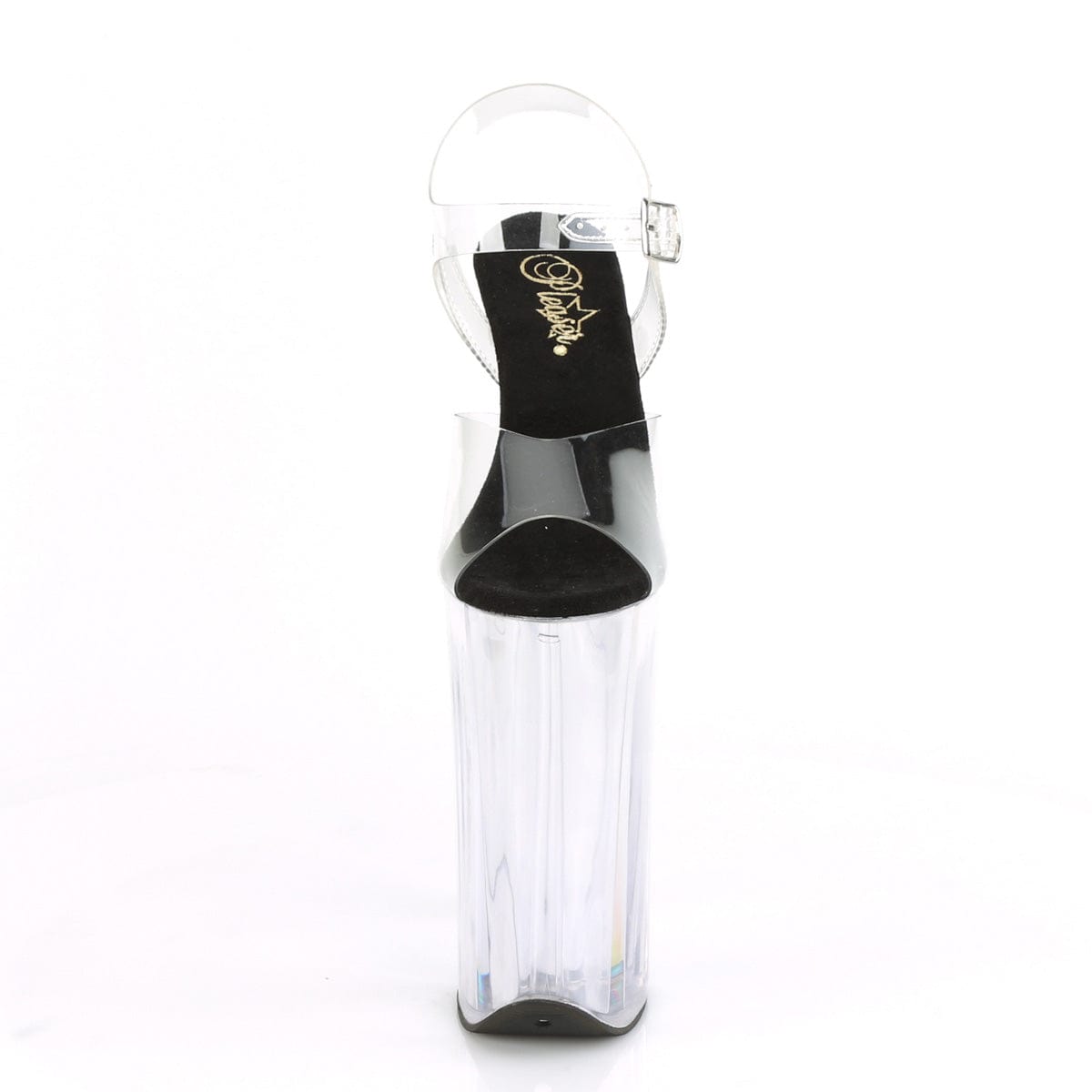 BEYOND-008 Clear-Black/Clear Platform Sandal Pleaser US Size (Women's): 5