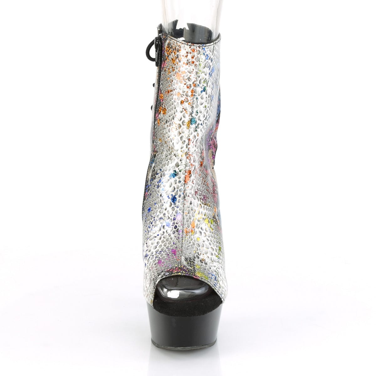DELIGHT-1018SP Multi-Color Snake Print/Black Ankle Boot Pleaser US Size (Women's): 5