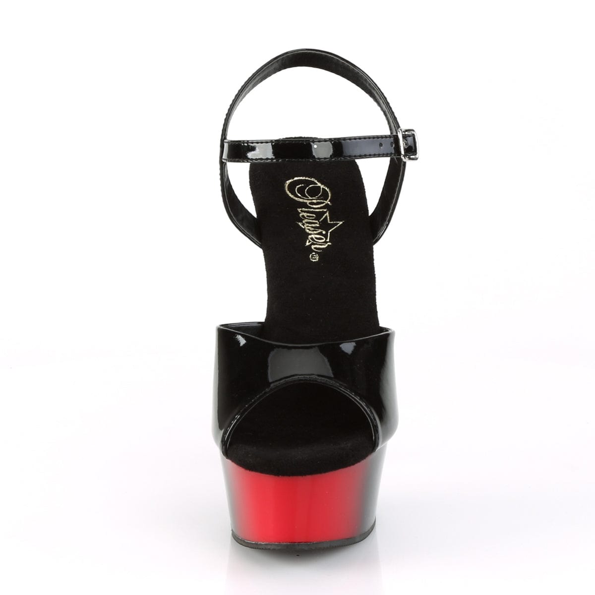 DELIGHT-609BR Black Patent/Red-Black Platform Sandal Pleaser US Size (Women's): 5