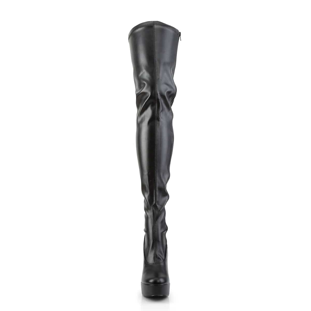 ELECTRA-3000Z Black Stretch Faux Leather Thigh Boot Pleaser US Size (Women's): 6