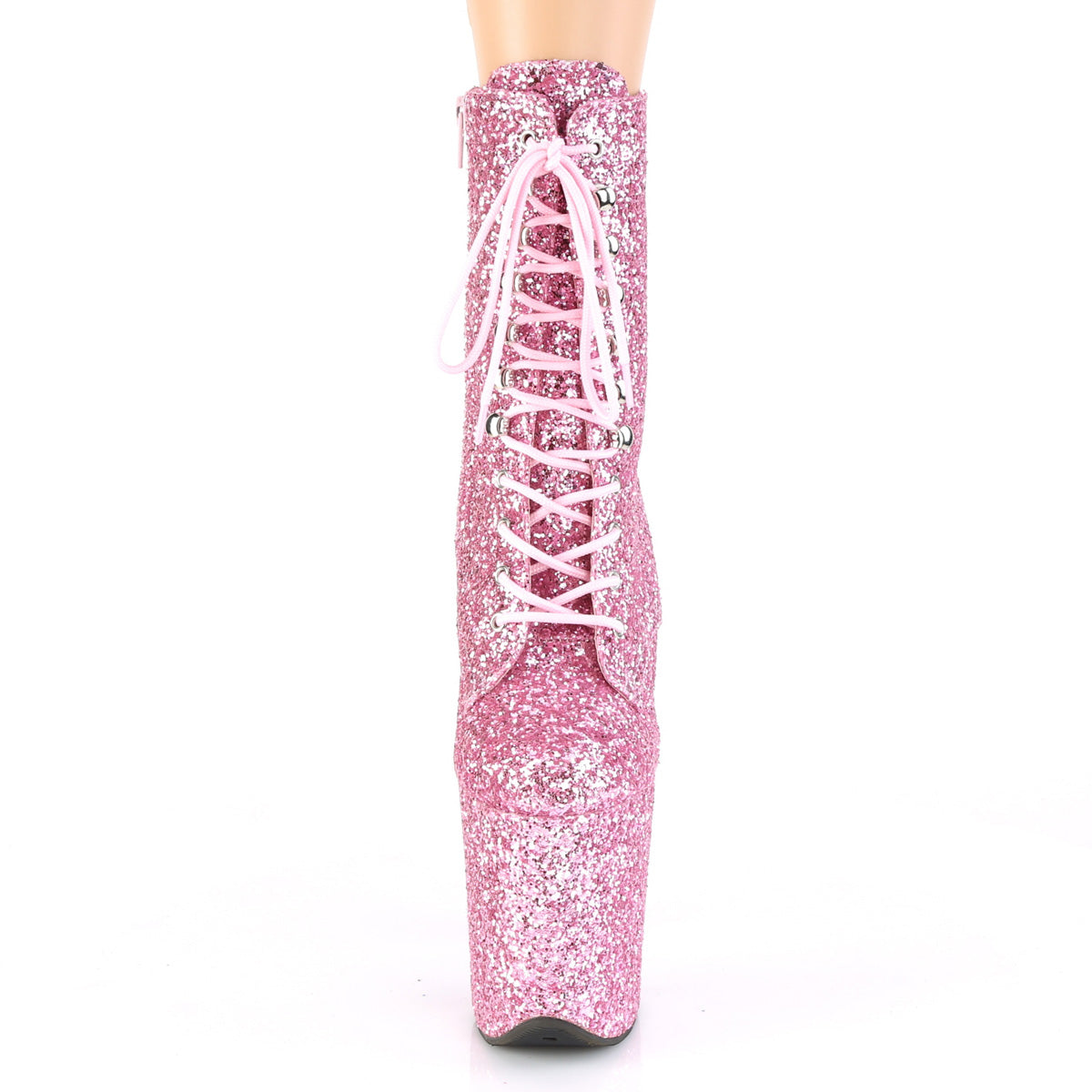 FLAMINGO-1020GWR Baby Pink Glitter/Baby Pink Glitter Ankle Boot Pleaser
