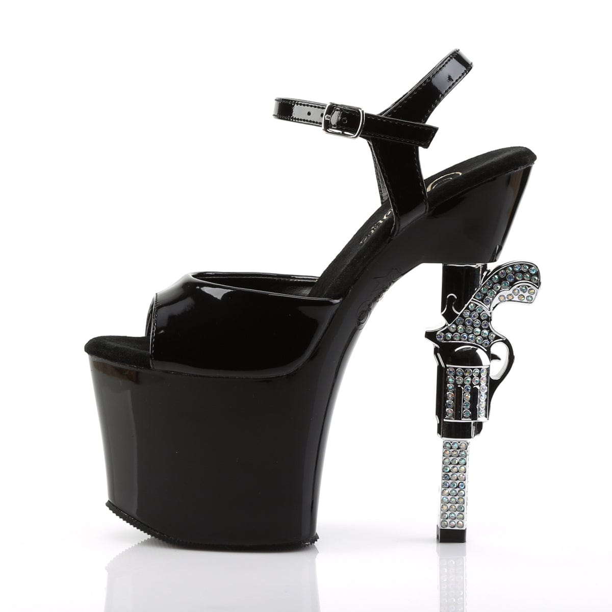 REVOLVER-709 Black/Black Platform Sandal Pleaser US Size (Women's): 5