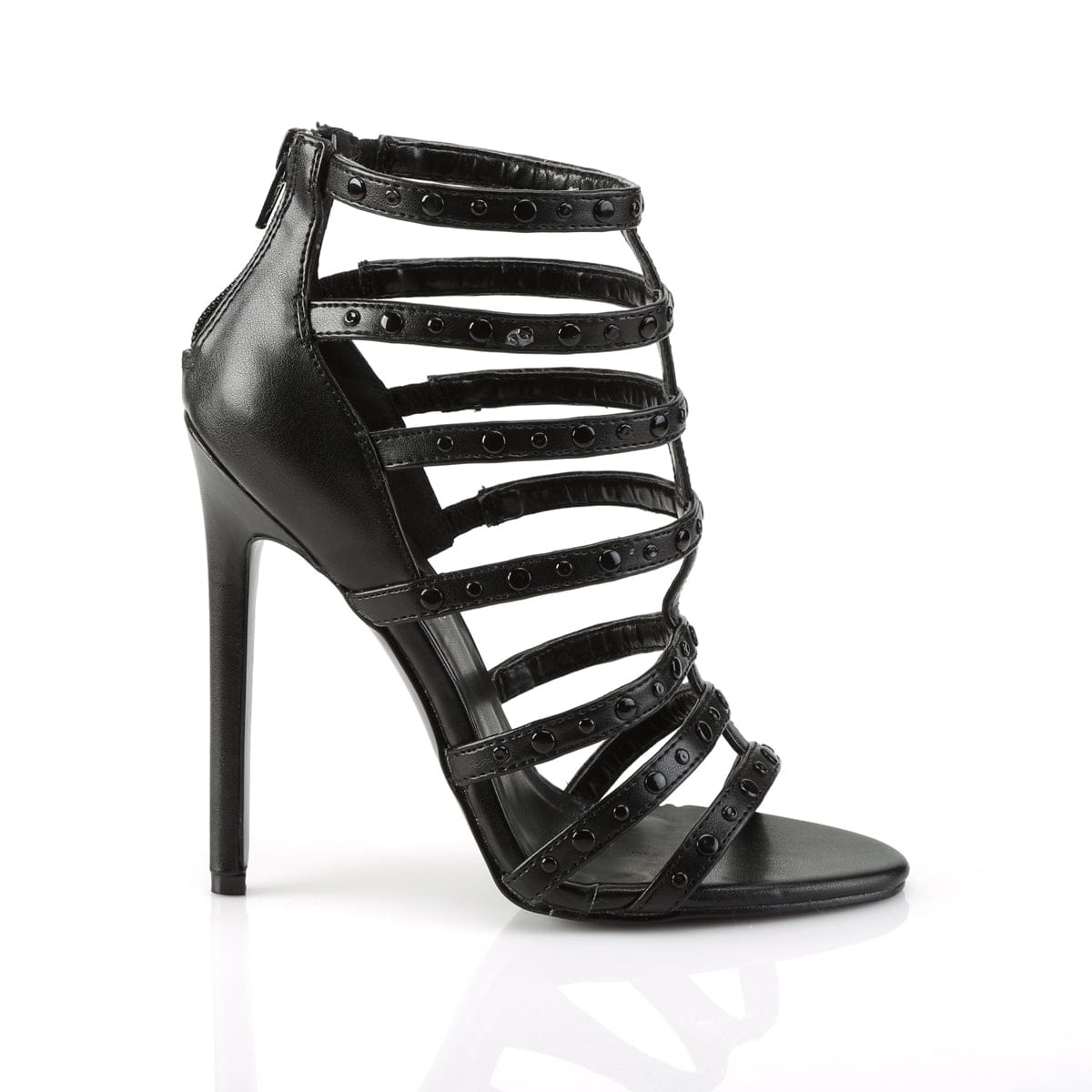 SEXY-15 Black Faux Leather Sandal Pleaser US Size (Women's): 5