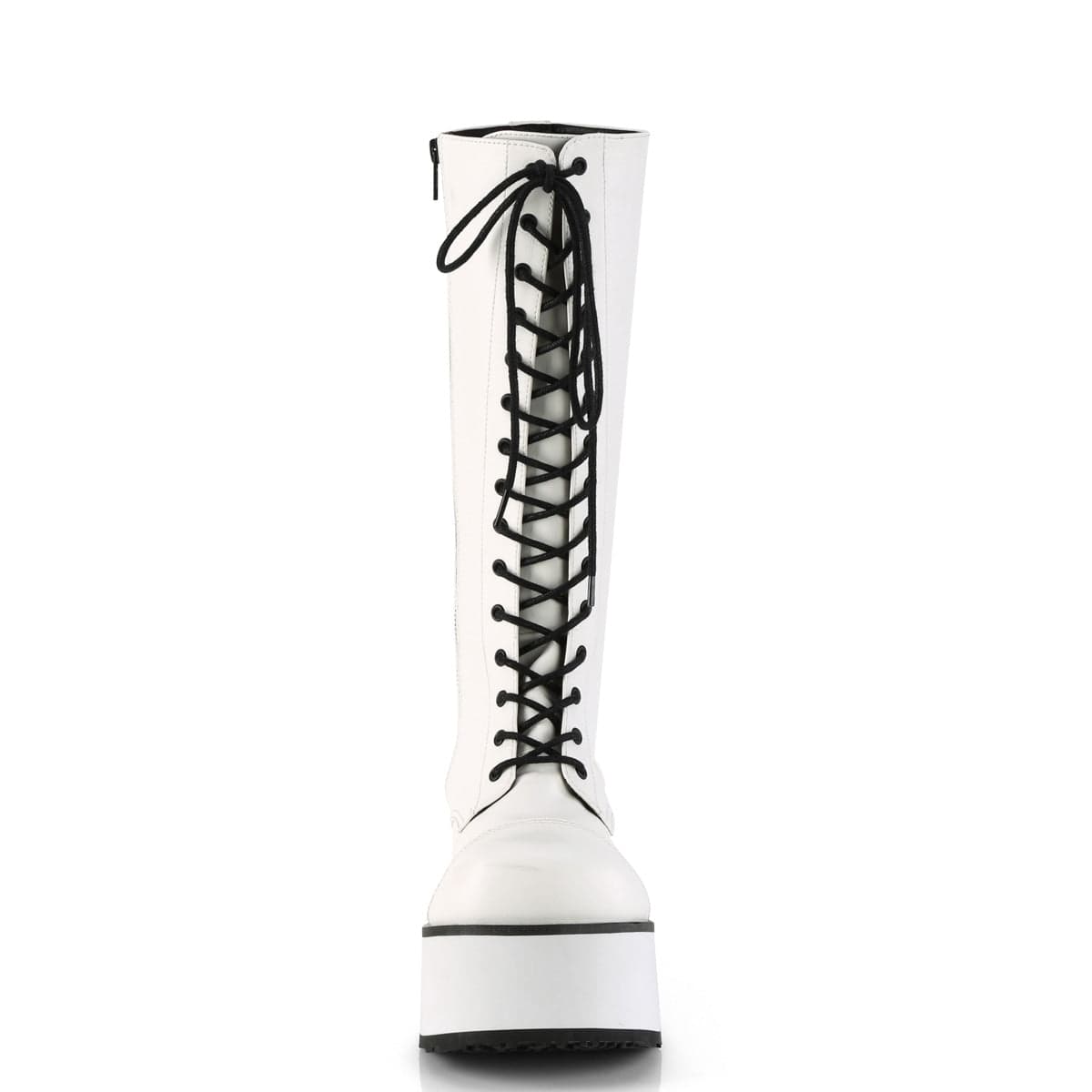 TRASHVILLE-502 White Vegan Leather Knee Boot Demonia US Size (Unisex/Men's): 4