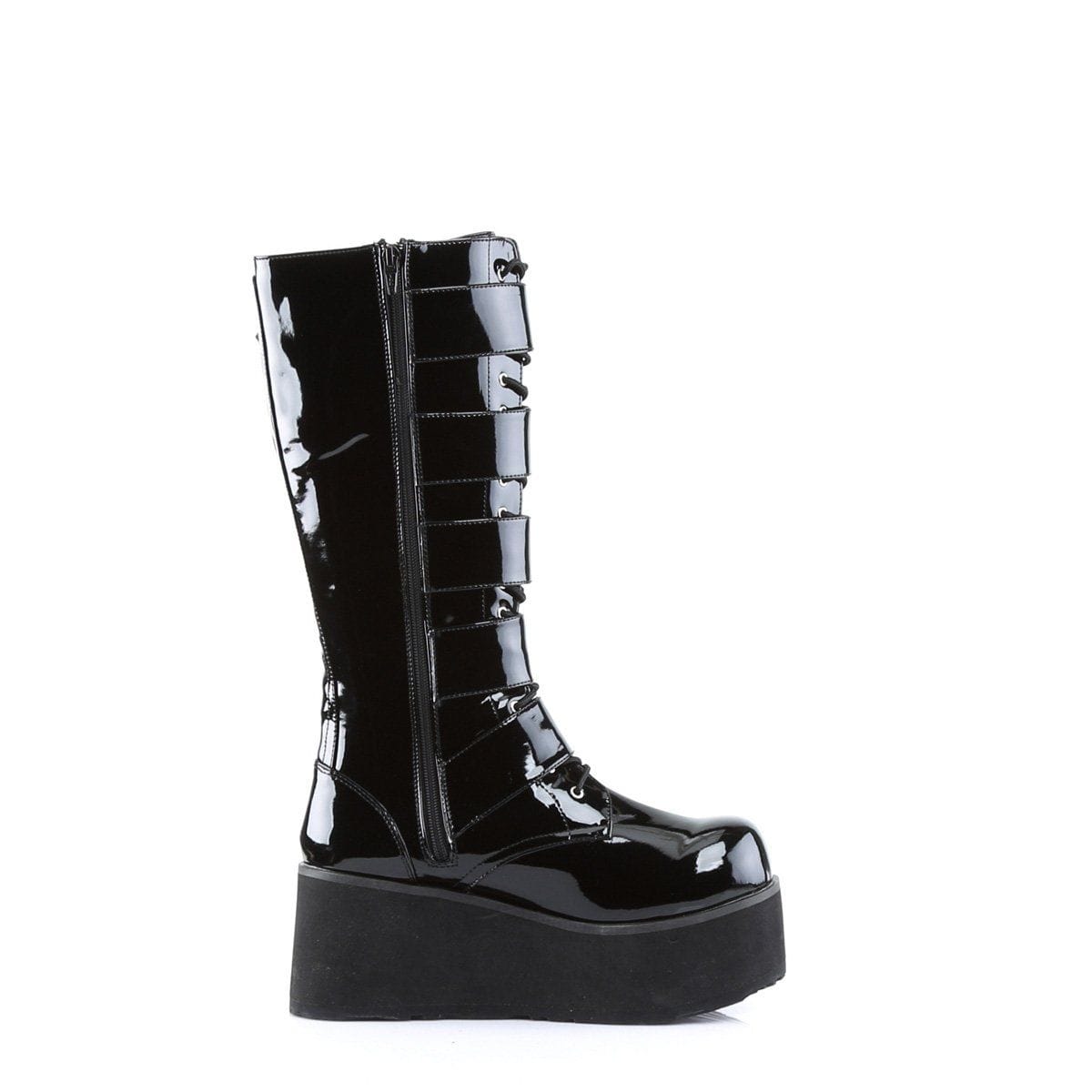 TRASHVILLE-518 Black Vegan Leather Knee Boot Demonia US Size (Unisex/Men's): 4