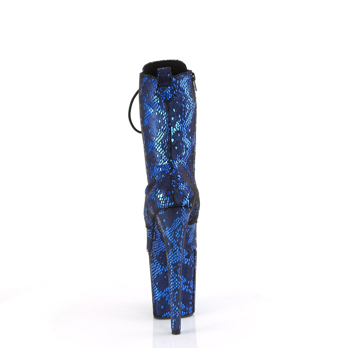 FLAMINGO-1040SPF Blue Metallic Snake Print Fabric