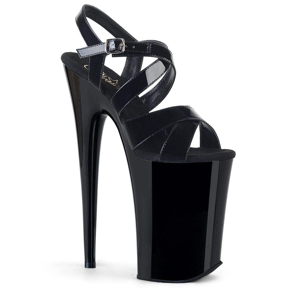 INFINITY-997 Black Patent Platform Sandal