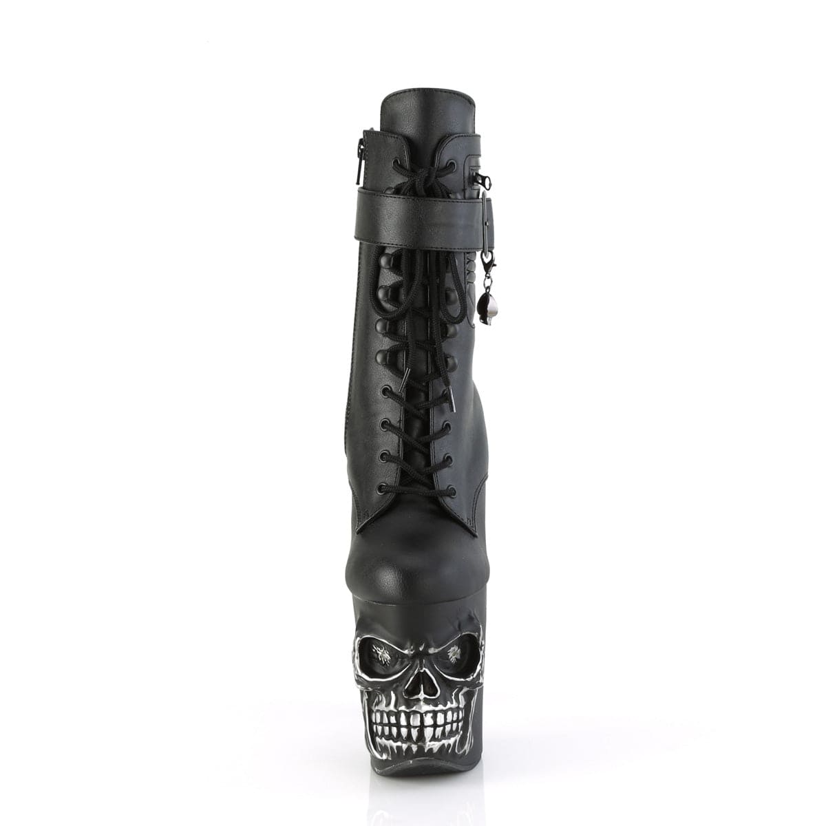 RAPTURE-1020STR-LT Black Faux Leather/Black Matte-Rubbed Silver Pleaser US Size (Women's): 5