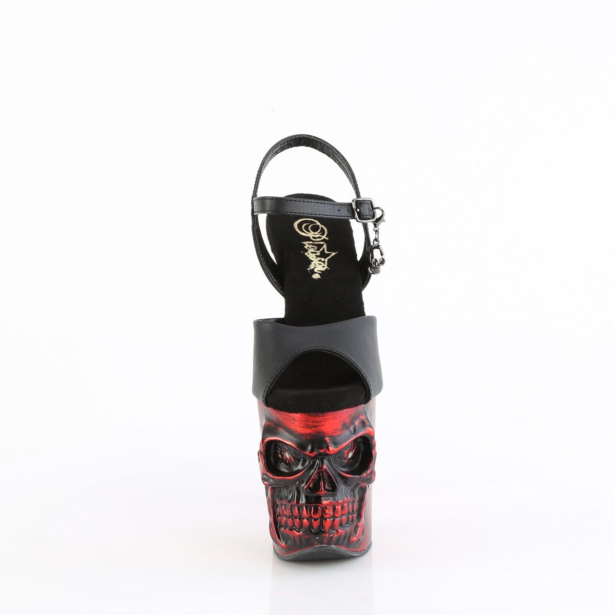 RAPTURE-809-LT Black Faux Leather/Satin Red Chrome Pleaser US Size (Women's): 5