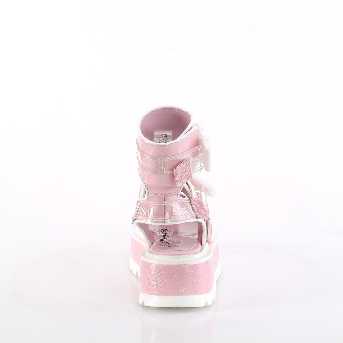 SLACKER-15B Baby Pink Hologram Patent Demonia US Size (Women's): 6