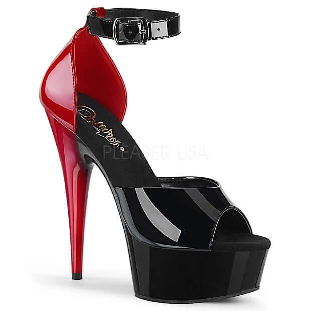Hot New Arrivals 2019: Stunning red and black Pleaser high heels perfect for pole dance or festival.