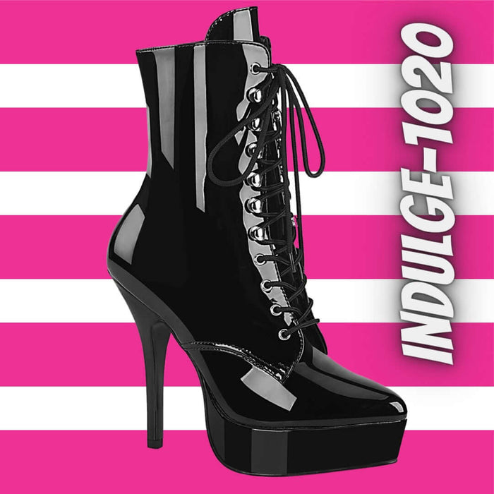 The Must Have Boot - Indulge-1020 in black patent leather, showcasing stylish design and comfort.