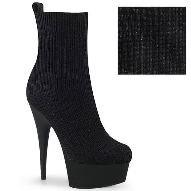 Stunning black ribbed high heel boot, perfect for winter with a chic design. More New Boot Arrivals!!