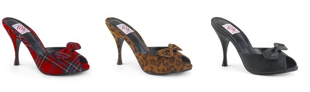 Must Have Mules featuring stylish plaid, leopard, and black heels with bows ideal for any festival or rave.