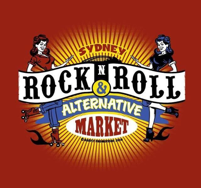 Logo for Sydney Rock n Roll Alternative Market featuring vibrant graphics and retro themes.