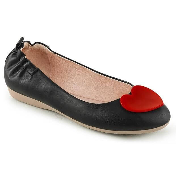Flats for All Occasions - cute black flats with red heart detail for comfortable daily wear.
