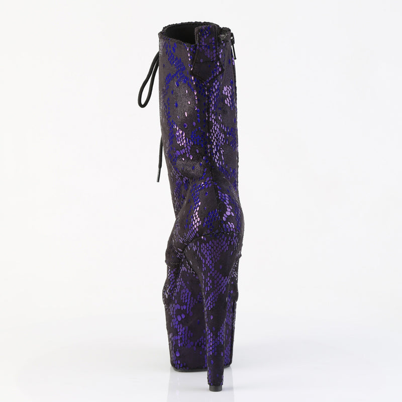 ADORE-1040S Platform Purple Metallic Snake Print Fabric/M