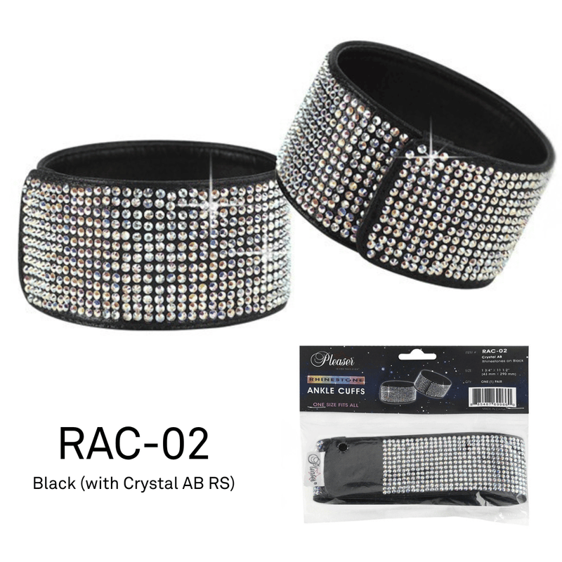 Accessories Pleaser Rhinestone Ankle Cuffs Black