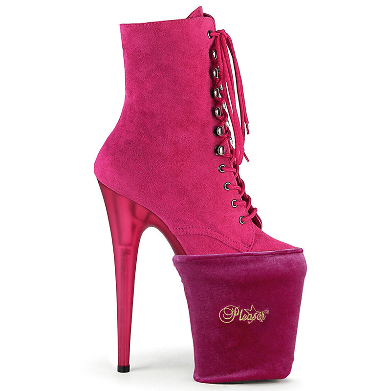 Accessories Pleaser Sock Style Platform Protectors Hot Pink Velvet