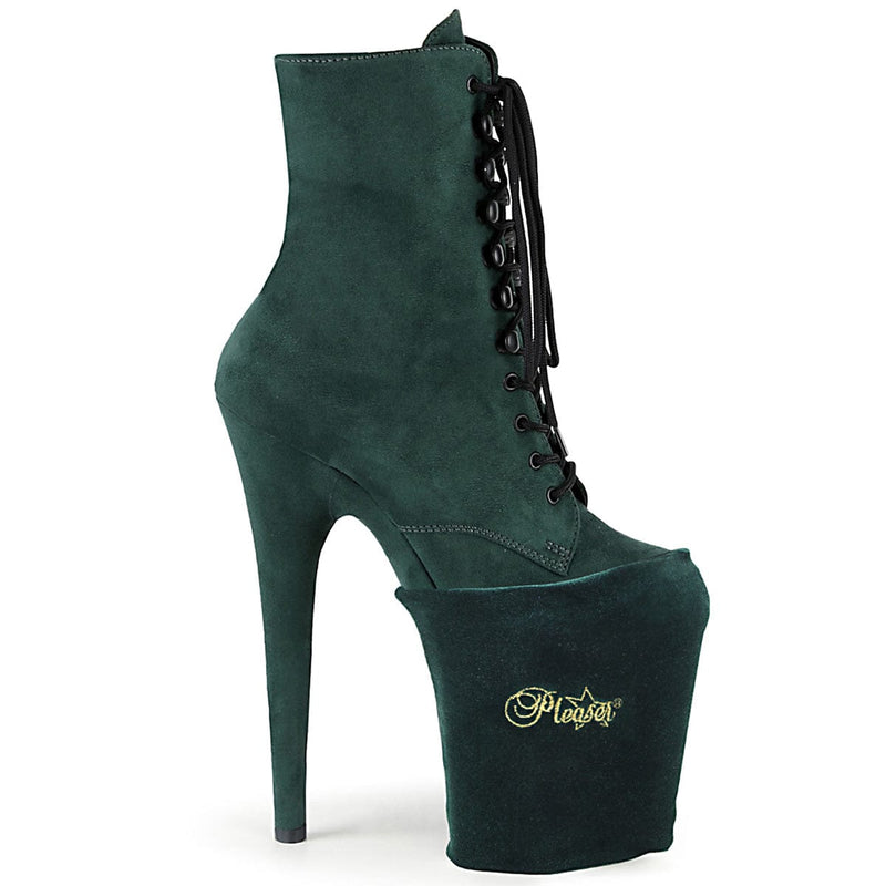 Accessories Pleaser Sock Style Platform Protectors Emerald Green Velvet