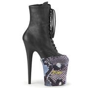 Accessories Pleaser Sock Style Platform Protectors Black-Blue Snake Print