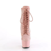 ADORE-1020RM Salmon Pink Faux Suede-RS Mesh/Baby Pink Ankle Boots Pleaser US Size (Women's): 5
