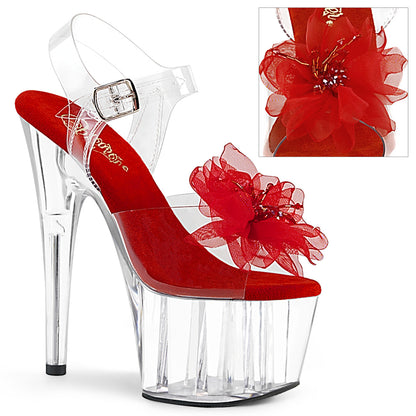 ADORE-708BFL Clear-Red/Clear Platform Sandal