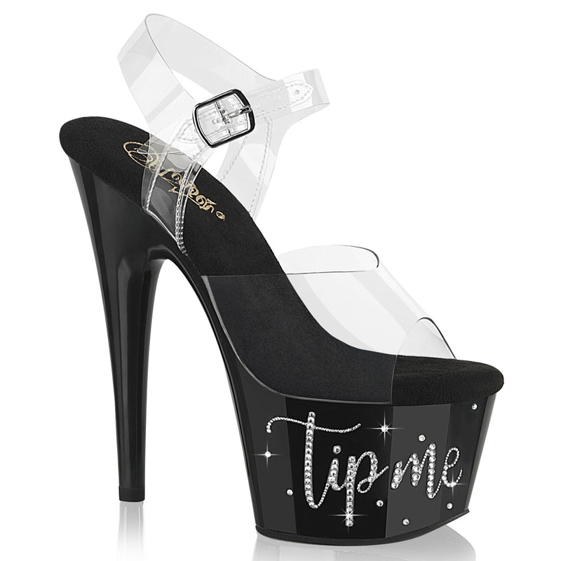 ADORE-708TIP-02 Clear/Black-Silver Rhinstone