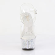 ASPIRE-608RSI Clear/Clear-Silver AB RS Platform Heels Pleaser US Size (Women's): 5