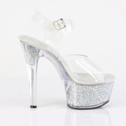 ASPIRE-608RSI Clear/Clear-Silver AB RS Platform Heels Pleaser US Size (Women's): 5