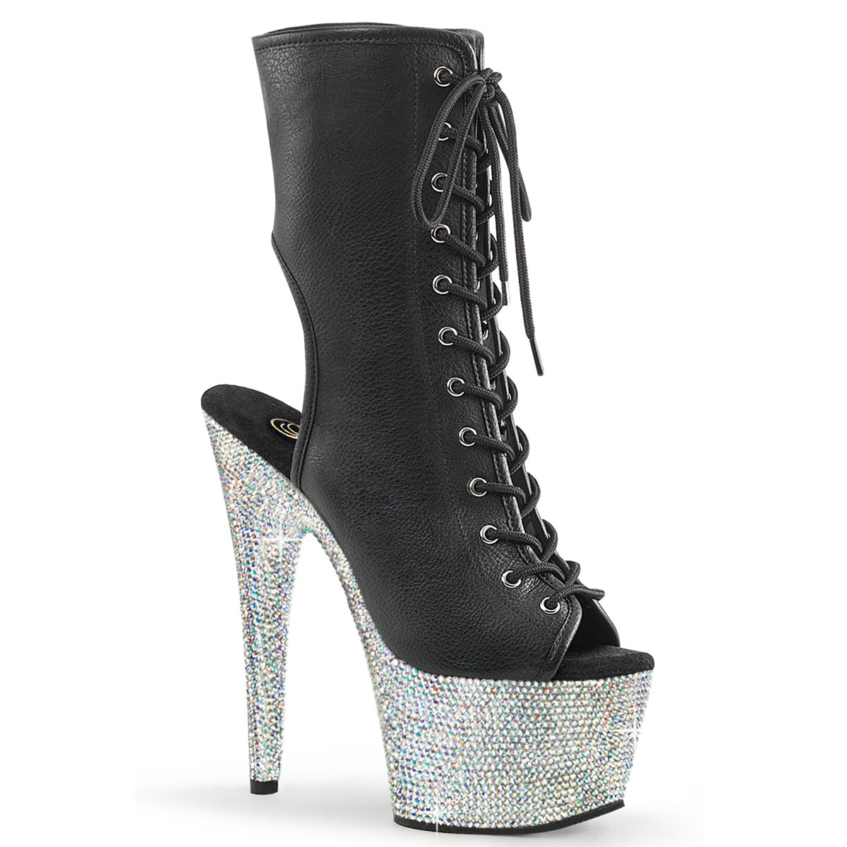 BEJEWELED-1016-7 Black Ankle Boots