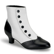 Bordello FLORA-1023 Ankle Boot (White-Black Pu)