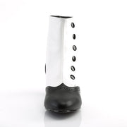 Bordello FLORA-1023 Ankle Boot (White-Black Pu)