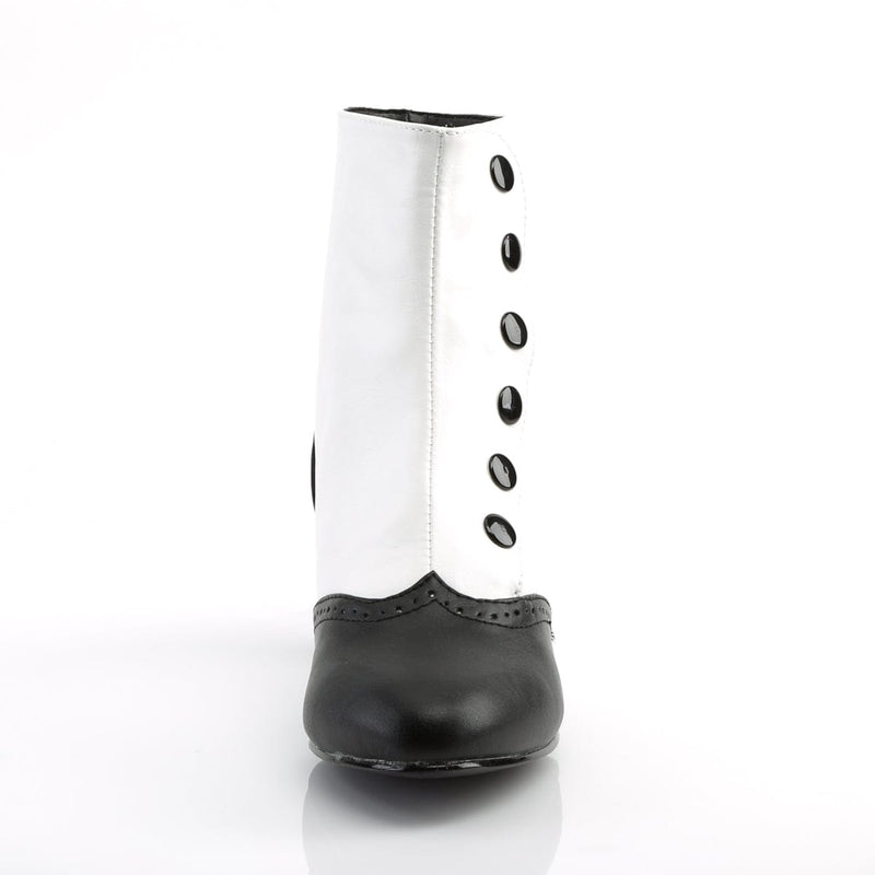 Bordello FLORA-1023 Ankle Boot (White-Black Pu)