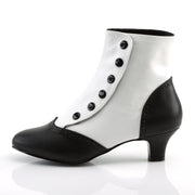 Bordello FLORA-1023 Ankle Boot (White-Black Pu)