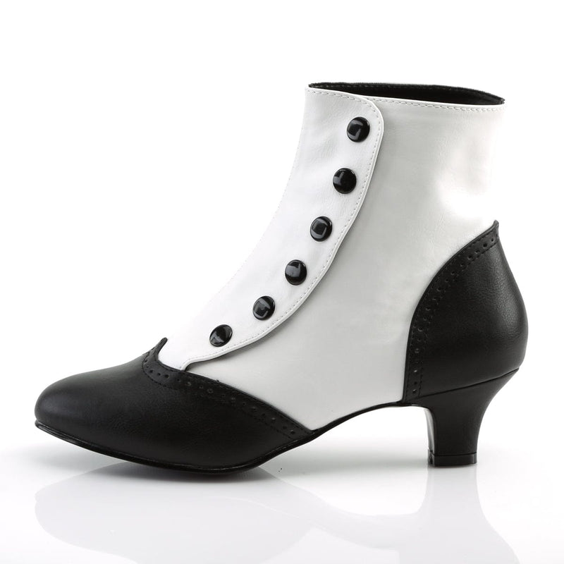 Bordello FLORA-1023 Ankle Boot (White-Black Pu)