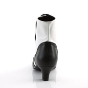 Bordello FLORA-1023 Ankle Boot (White-Black Pu)