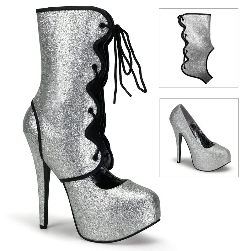 Bordello TEEZE-31G Pump (Silver Mini Glitter) 6