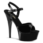 CAPTIVA-609 Black Patent/Black Platform Sandal Pleaser US Size (Women's): 5