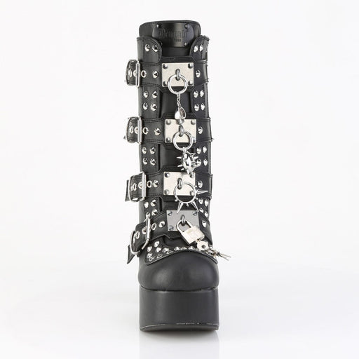 CHARADE-118 Black Vegan Leather Ankle Boots Demonia US Size (Women's): 6