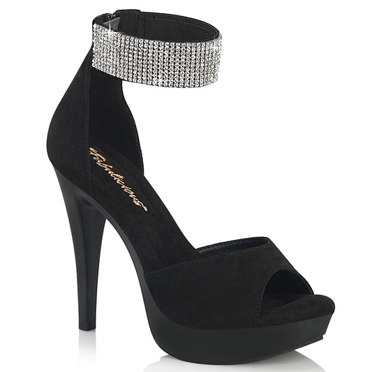 COCKTAIL-525 Black Faux Suede/Black Matte