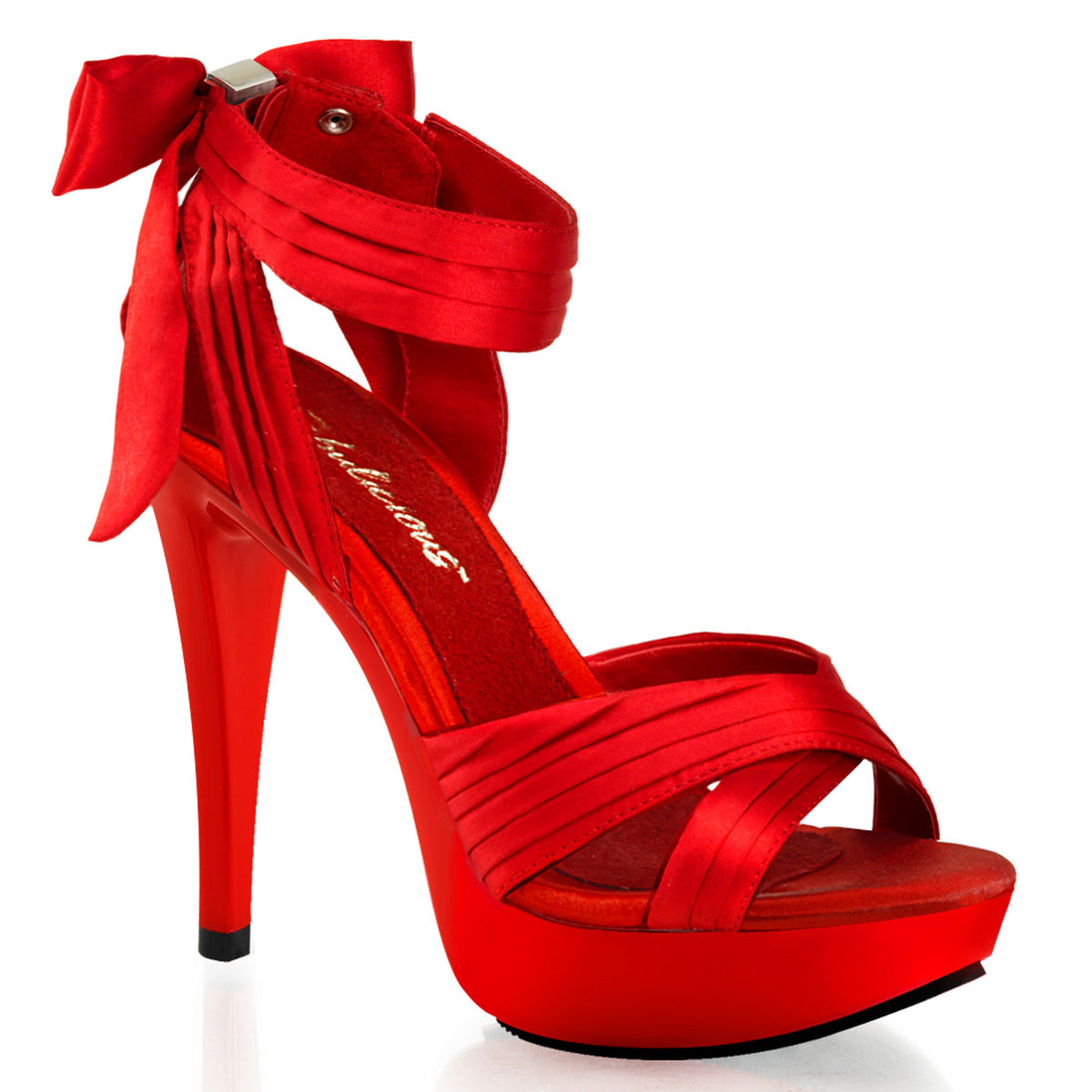 COCKTAIL-568 Red Satin/Red Sandals